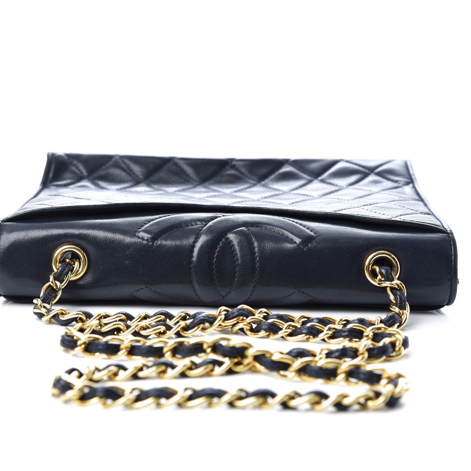 Chanel Lambskin Quilted Small Single Flap Navy 10 of 10