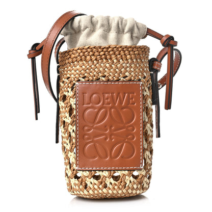 Loewe Calfskin Raffia Paulas Ibiza Bucket Bag Natural Tan 1 of 7