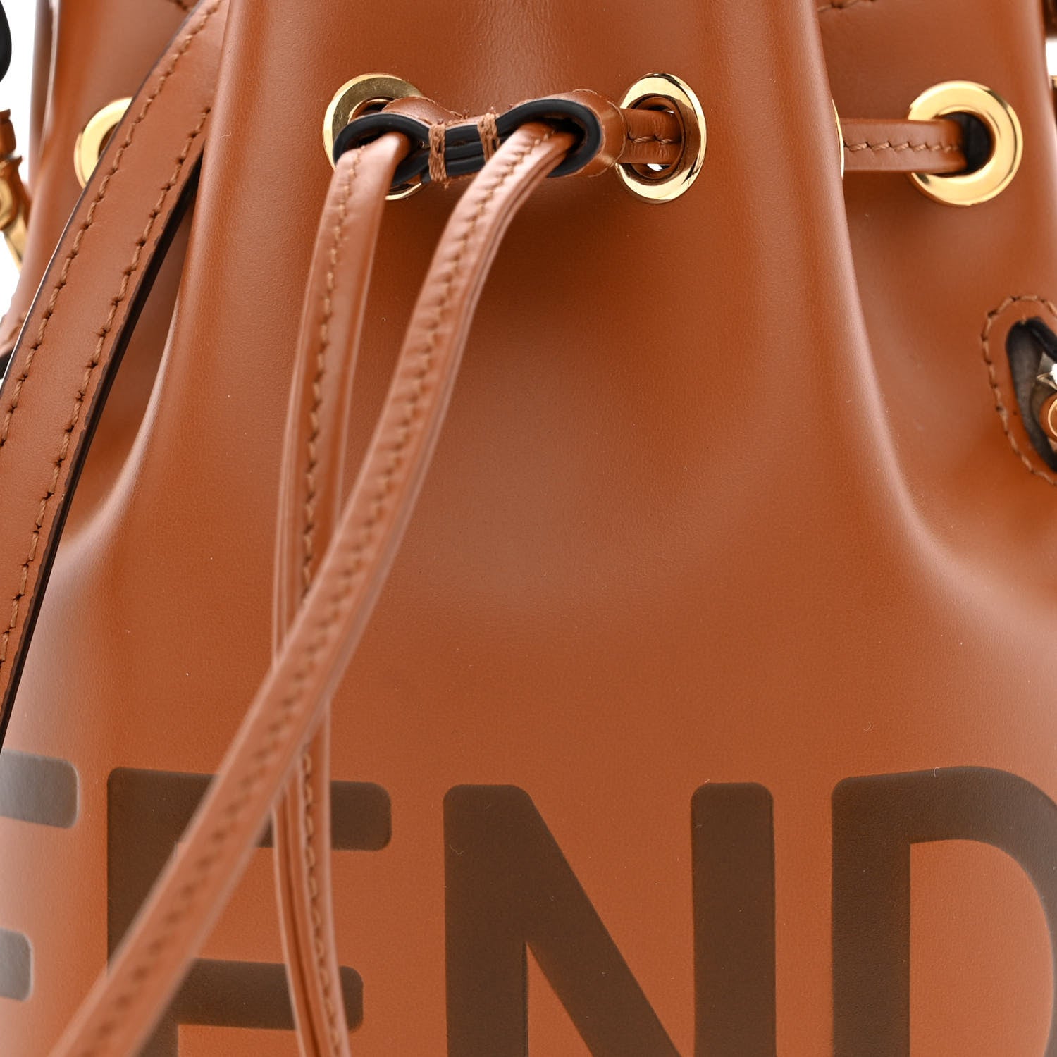 Fendi Vitello King F is Fendi Logo Embossed Mini Mon Tresor Bucket Bag Cuoio 8 of 10