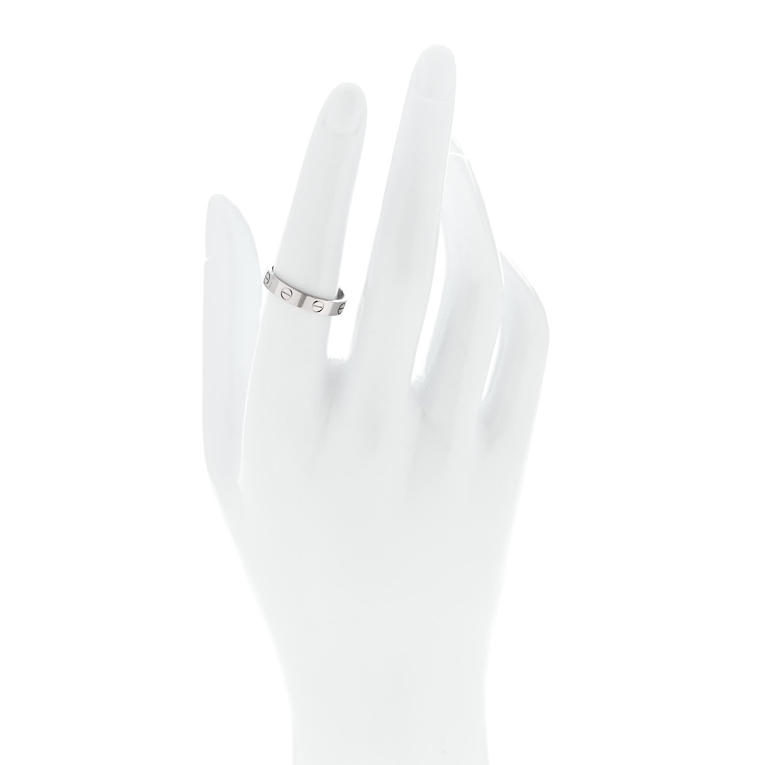 Cartier 18K White Gold 3.5mm LOVE Wedding Band Ring 54 7 2 of 5