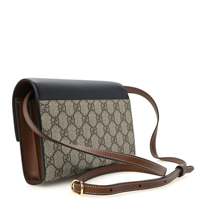 Gucci GG Supreme Monogram Calfskin Mini Padlock Shoulder Bag Beige Black Cuir 3 of 9