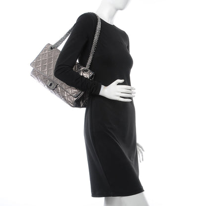 Chanel Metallic Aged Calfskin Quilted 2.55 Reissue 228 Flap Dark Silver 3 of 10