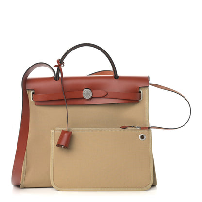 Hermes Vache Hunter Toile Officier Herbag Zip 31 PM Trench Cuivre 1 of 11