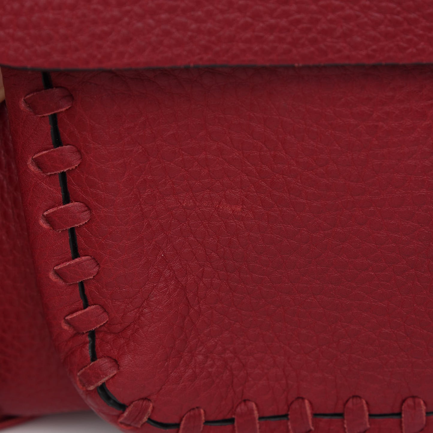 Grained Calfskin C Rockee Scarab Fringe Shoulder Bag Scarlet