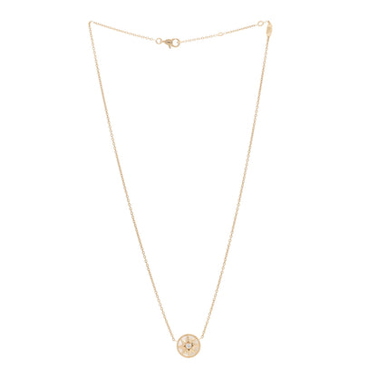 Christian Dior 18K Yellow Gold Diamond Mother of Pearl Rose Des Vents Necklace 2 of 5