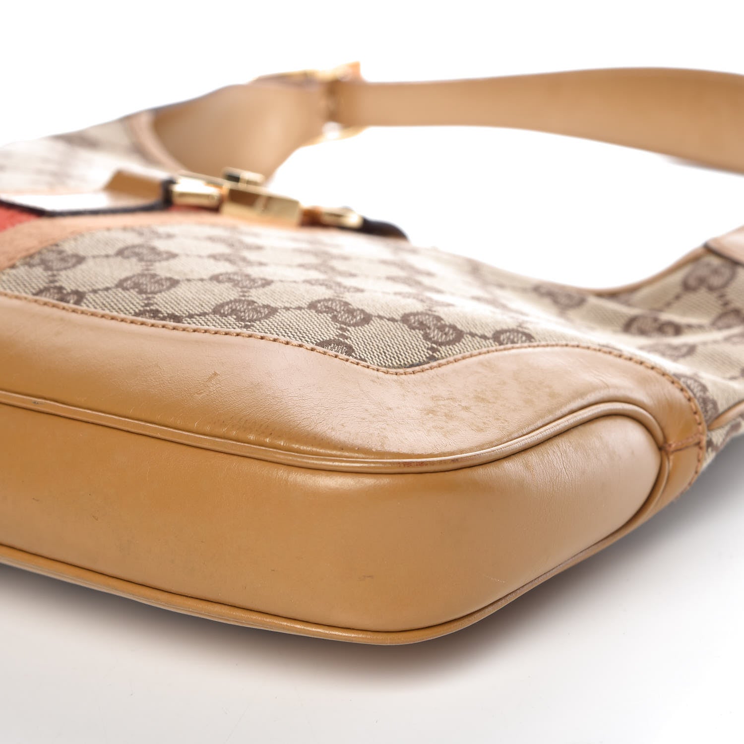 Gucci Monogram Web Jackie O Hobo Tan 10 of 16