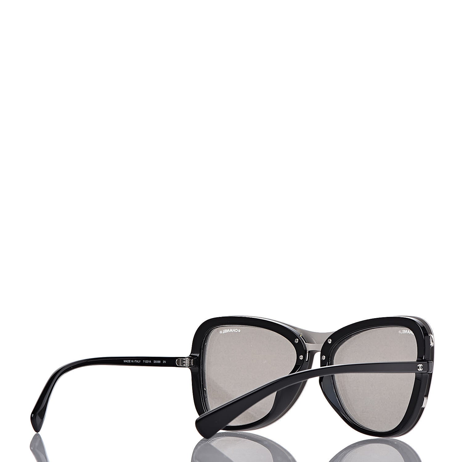 Chanel Clip On Sunglasses 71231A Black Mirror Grey 7 of 11