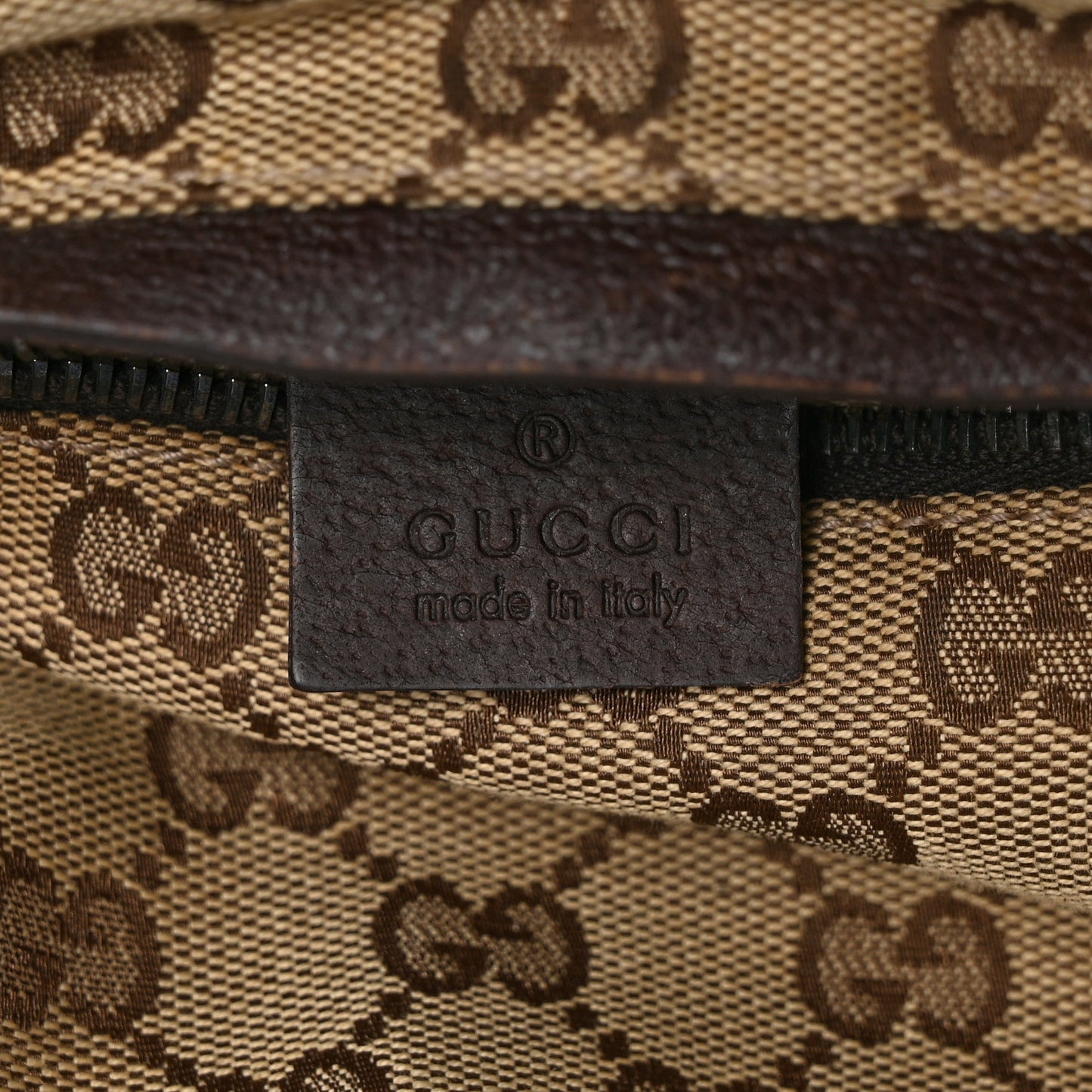 GG Monogram Double Pocket Belt Bag Dark Brown