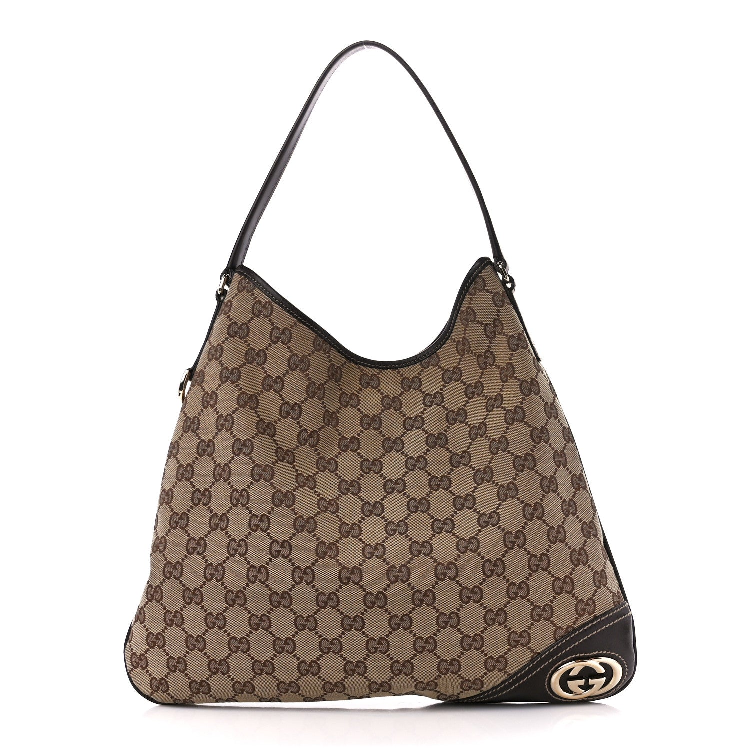 Gucci Monogram Medium New Britt Hobo Dark Brown 1 of 11