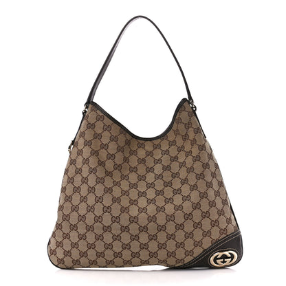 Gucci Monogram Medium New Britt Hobo Dark Brown 1 of 11