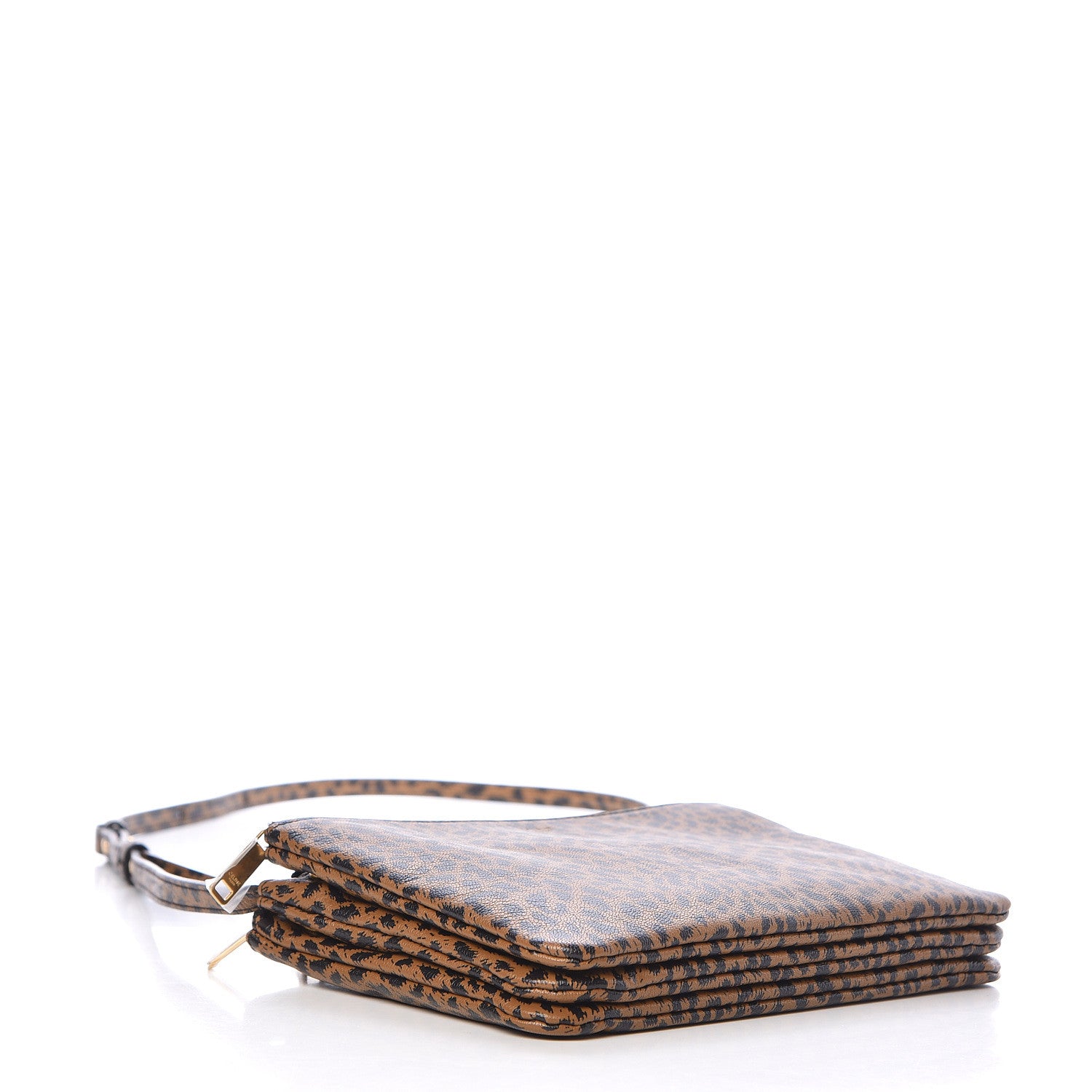 Celine Goatskin Leopard Printed Small Trio Crossbody Bag Brown Black 4 of 11