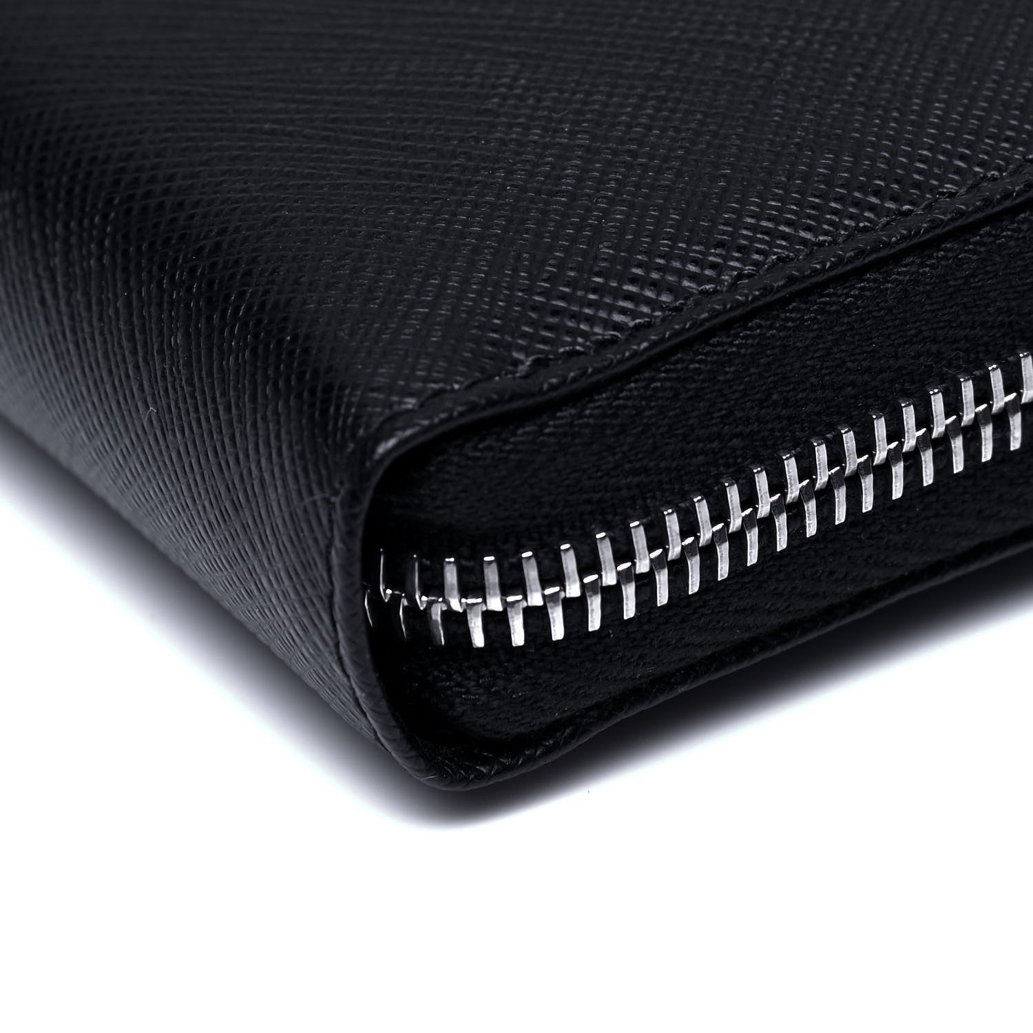 Prada Saffiano Zip Around Wallet Black 6 of 7