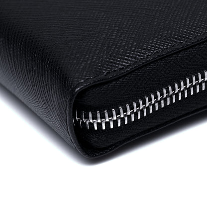 Prada Saffiano Zip Around Wallet Black 6 of 7