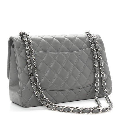 Chanel Caviar Quilted Jumbo Double Flap Grey 3 of 14