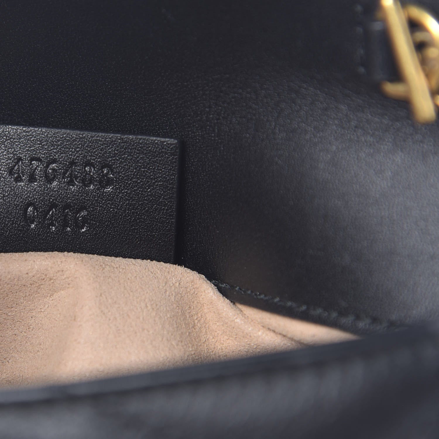 Gucci Calfskin Matelasse Super Mini GG Marmont Shoulder Bag Black 7 of 11