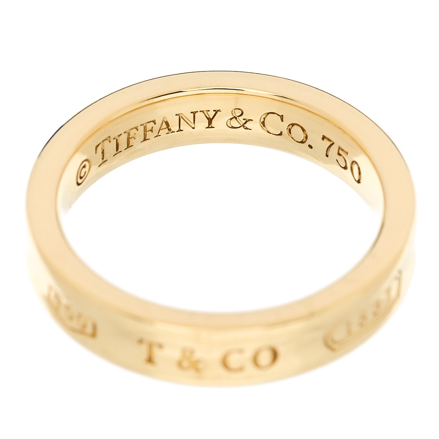 Tiffany 18K Yellow Gold Narrow 1837 Ring 49 4.75 4 of 4