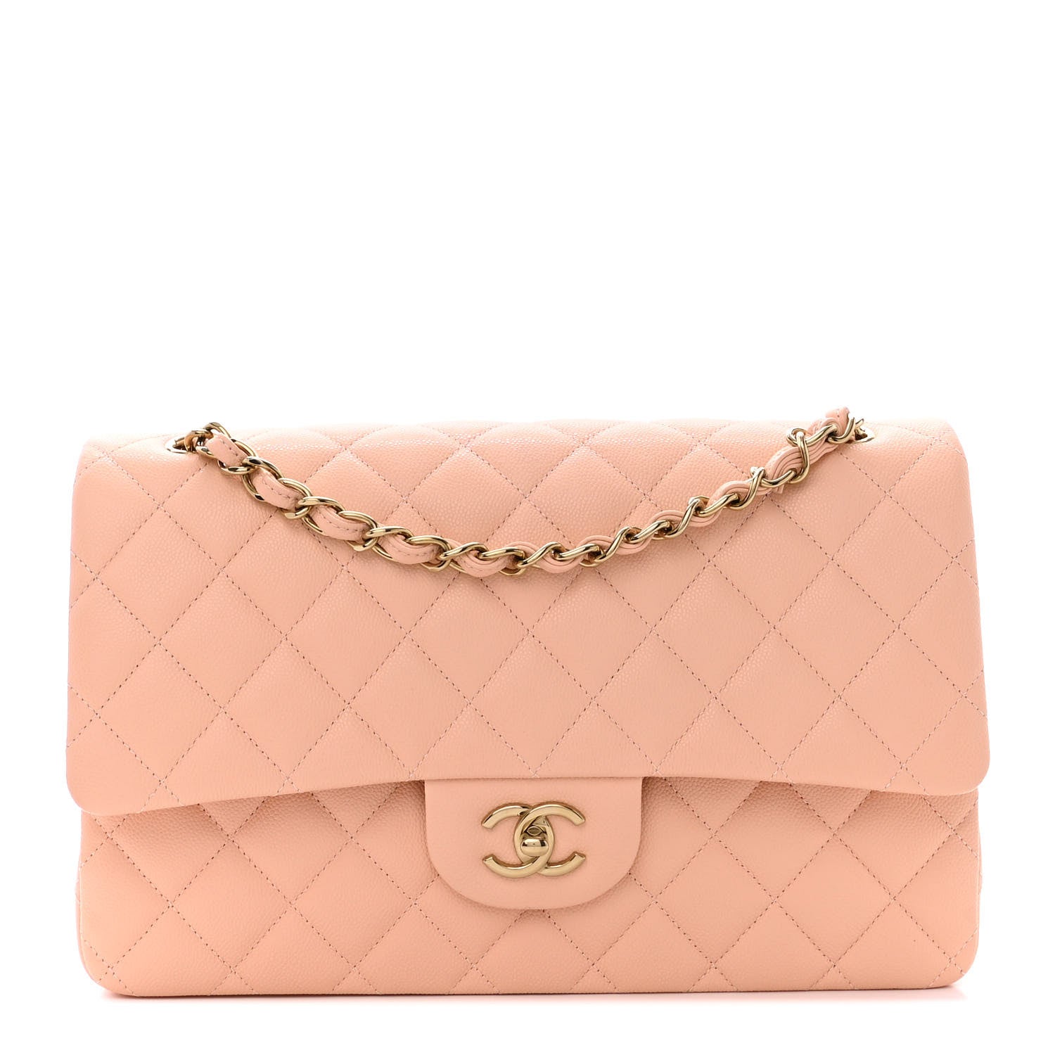 Chanel Caviar Quilted Jumbo Double Flap Light Pink 1 of 12