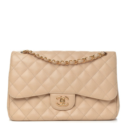 Chanel Caviar Quilted Jumbo Double Flap Beige Clair 1 of 11