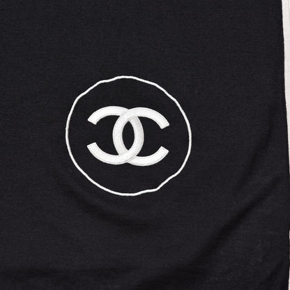 Chanel Cashmere Silk CC Scarf Black 4 of 5