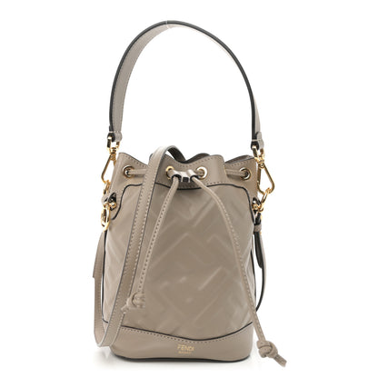 Fendi Vitello Liberty F is Fendi FF 1974 Embossed Mini Mon Tresor Bucket Bag Dove Grey 1 of 10