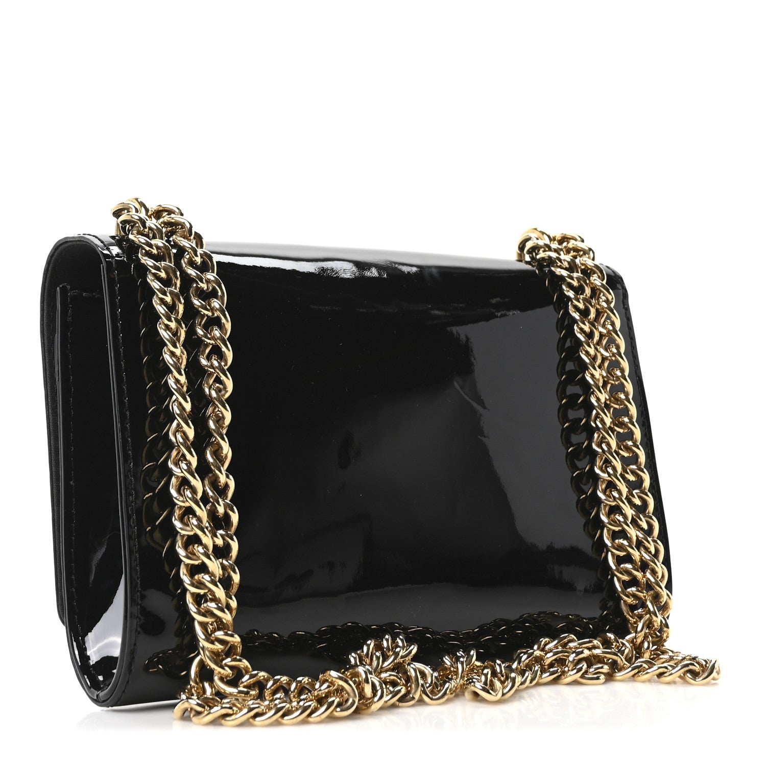 Louis Vuitton Patent Louise PM Chain Clutch Black 3 of 9