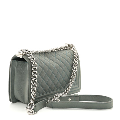 Chanel Caviar Quilted Medium Boy Flap Vert Fonce 3 of 11