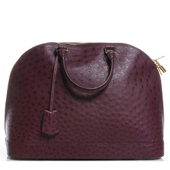 Louis Vuitton Ostrich Alma MM Prune 1 of 7