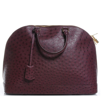 Louis Vuitton Ostrich Alma MM Prune 1 of 7