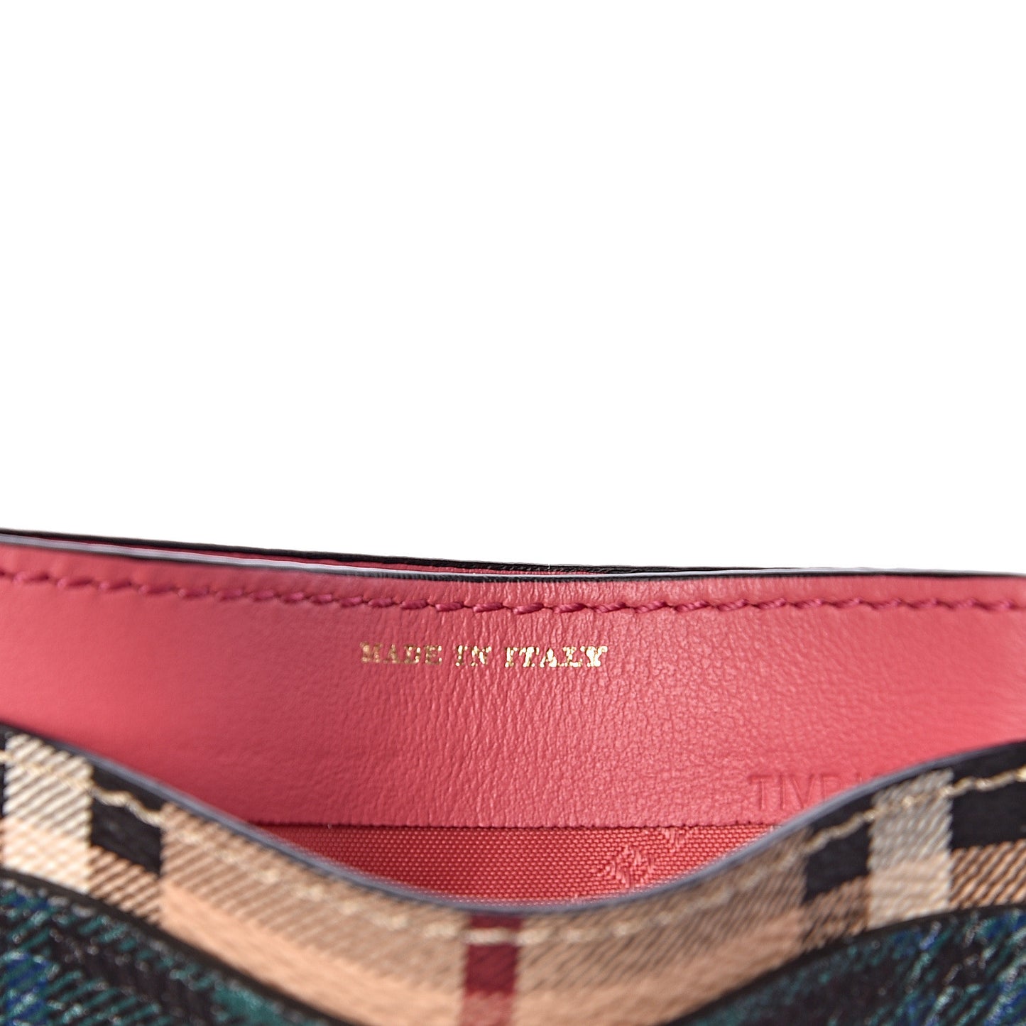 Calfskin Haymarket Check Cat Appliqué Card Case Multicolor