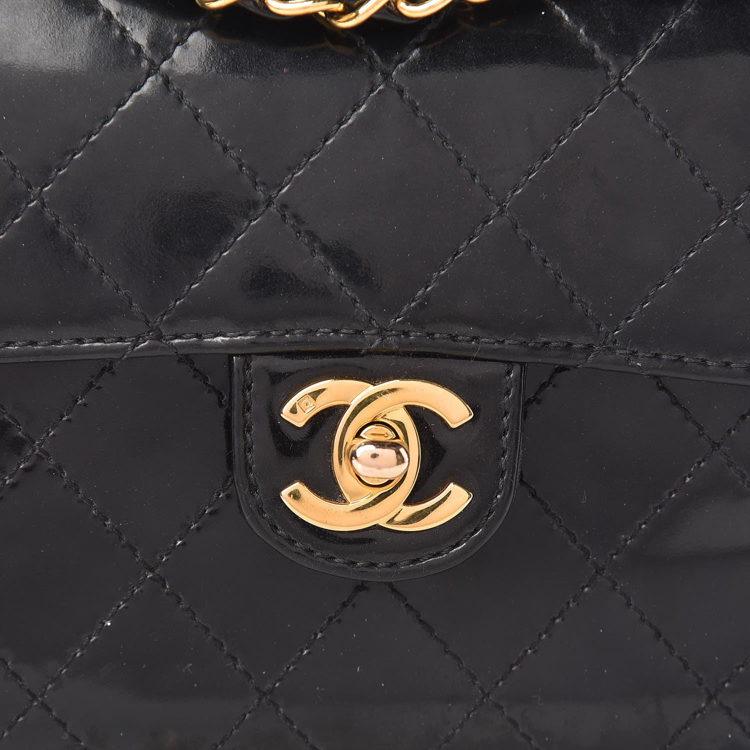 Chanel Glazed Calfskin Quilted Mini Square Flap Black 8 of 14