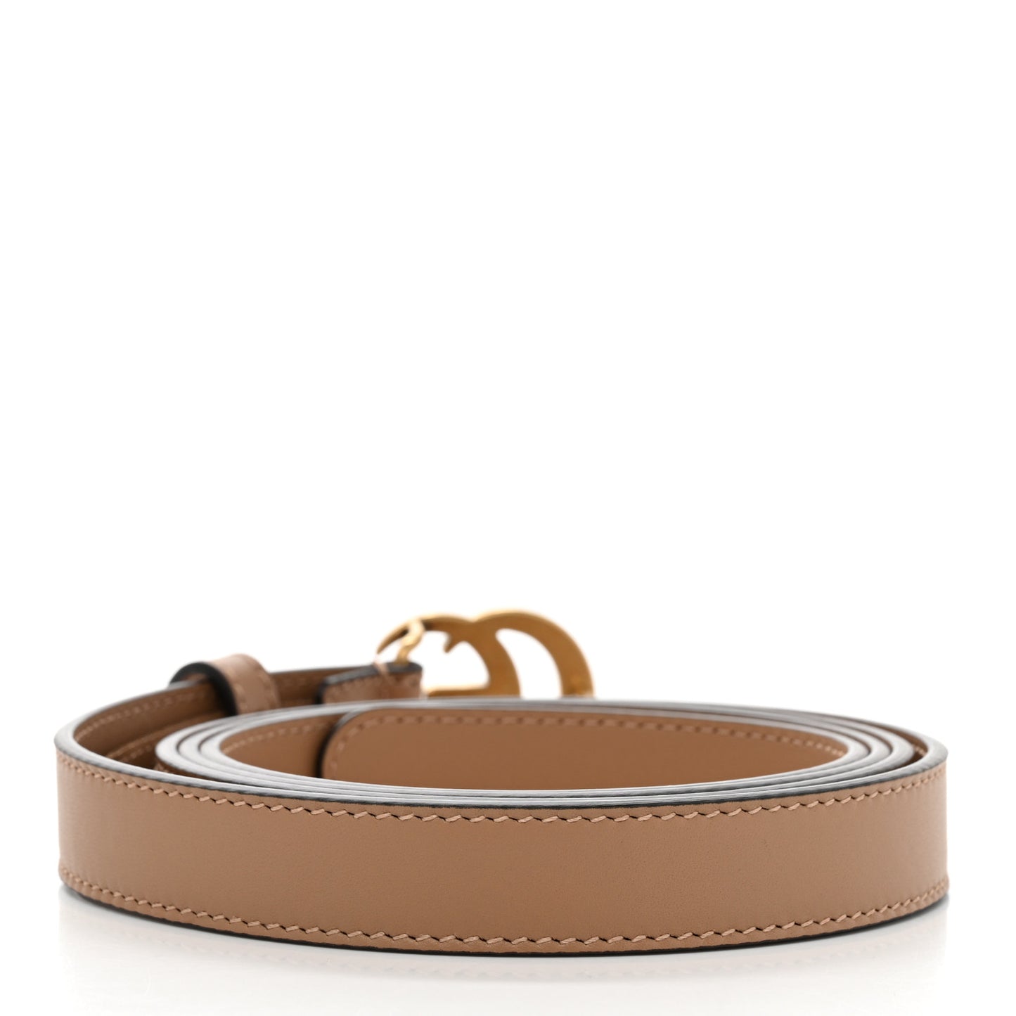 Moon Calfskin Double G 20mm Belt 120 48 Natural Tan