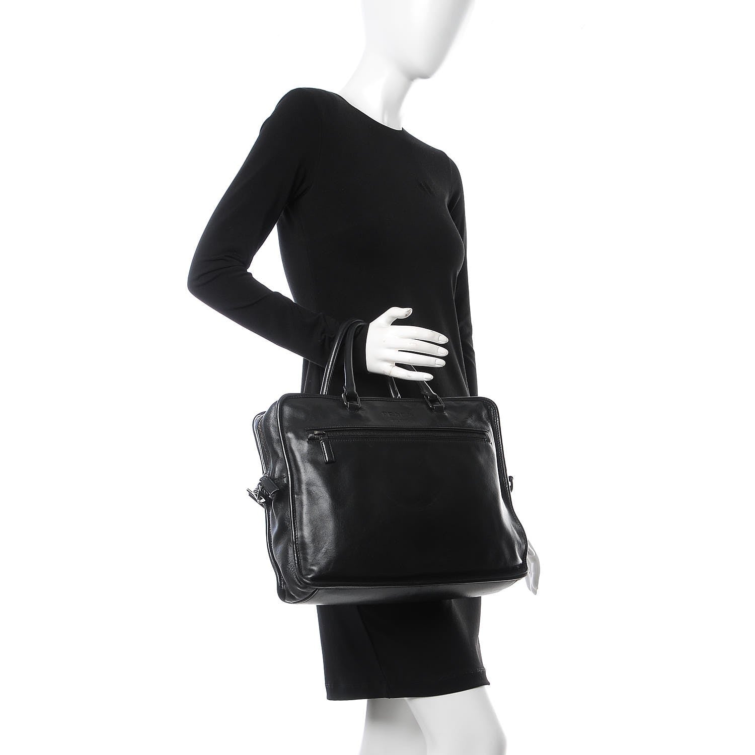 Prada Nappa Briefcase Black 2 of 13