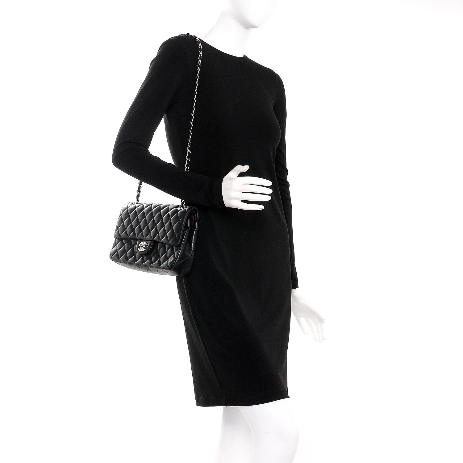 Chanel Lambskin Quilted Medium Double Flap Black 2 of 15