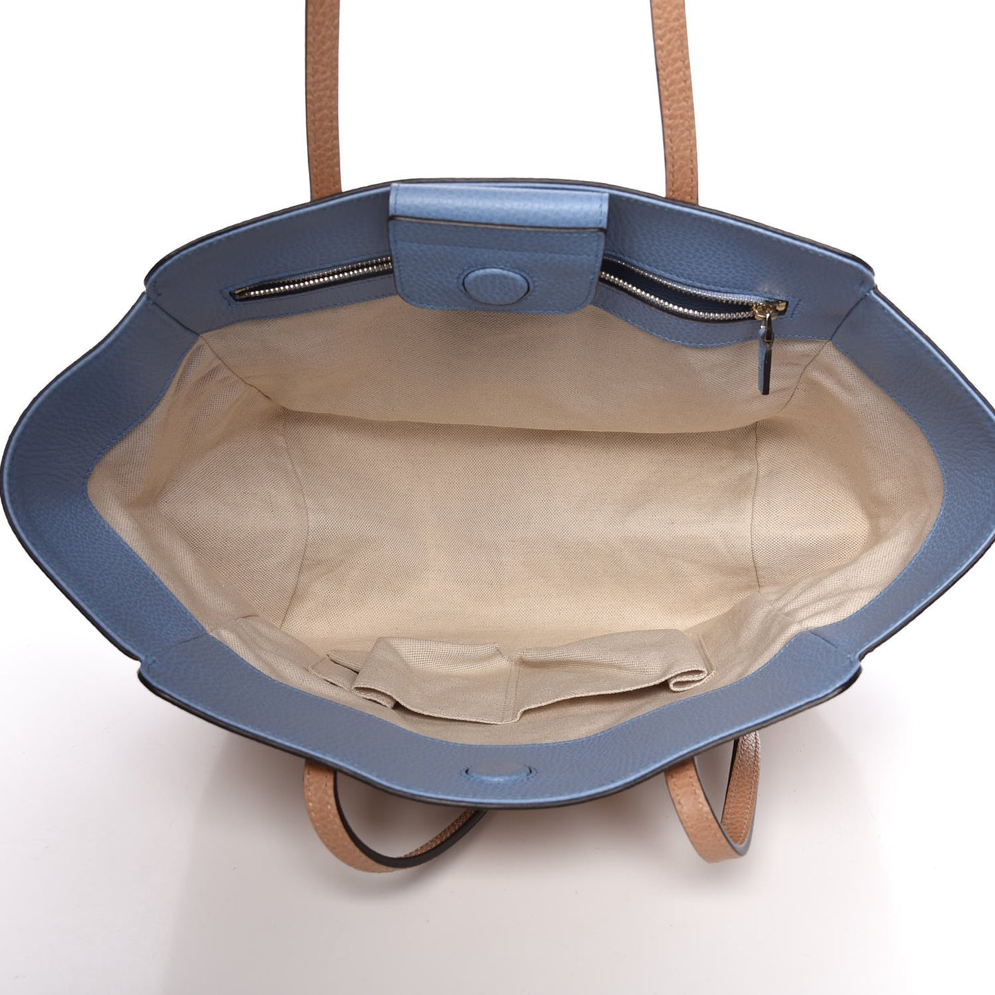Dollar Calfskin Small Swing Tote Camelia Mineral Blue