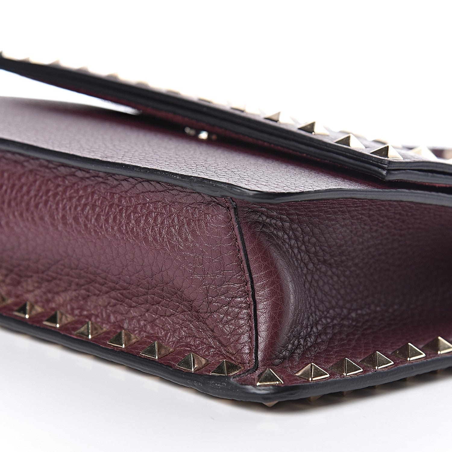 Valentino Garavani Pebbled Calfskin Rockstud Side Slip Crossbody Rubin 9 of 9