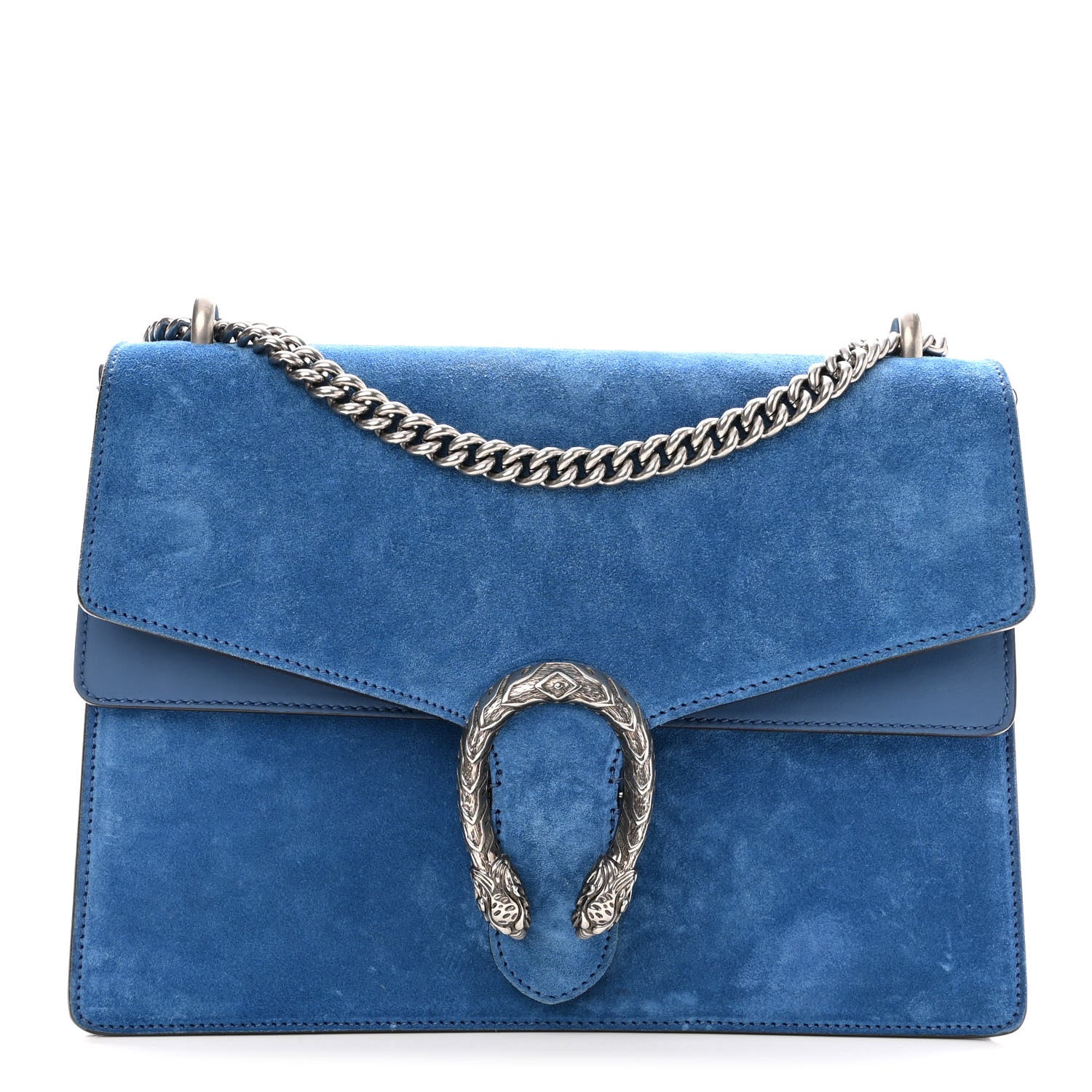 Gucci Suede Medium Dionysus Shoulder Bag Blue 1 of 14