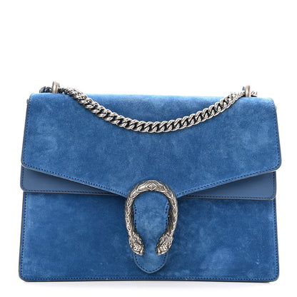 Gucci Suede Medium Dionysus Shoulder Bag Blue 1 of 14