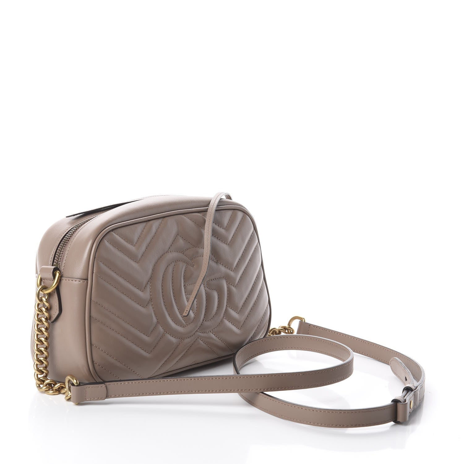 Gucci Calfskin Matelasse Small GG Marmont Chain Shoulder Bag Porcelain Rose 2 of 7