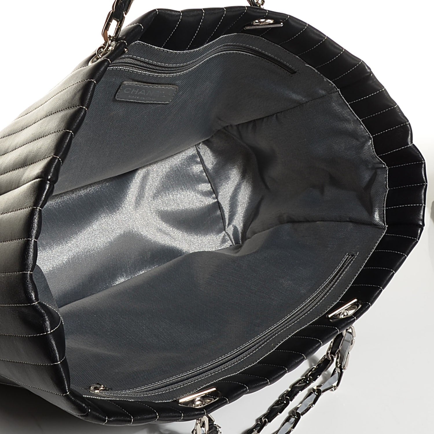 Chanel Lambskin Vertical Quilted Large Mademoiselle Tote Black 5 of 7