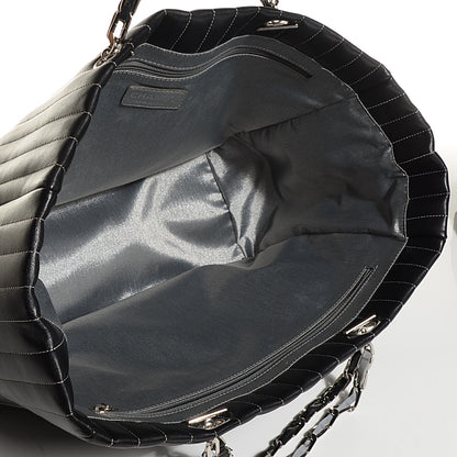 Chanel Lambskin Vertical Quilted Large Mademoiselle Tote Black 5 of 7