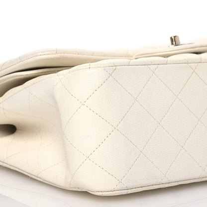 Chanel Caviar Quilted Jumbo Double Flap White 10 of 22