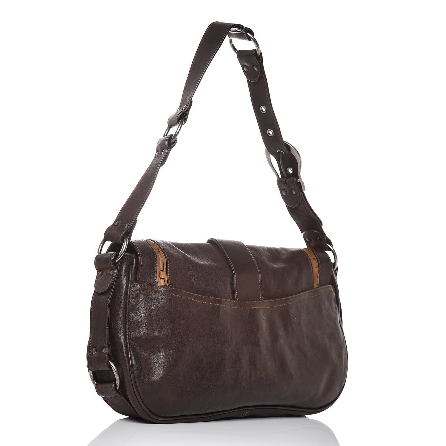 Calfskin Gaucho Double Saddle Bag Brown