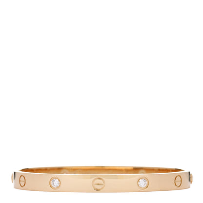 Cartier 18K Yellow Gold 4 Diamond LOVE Bracelet 18 1 of 10