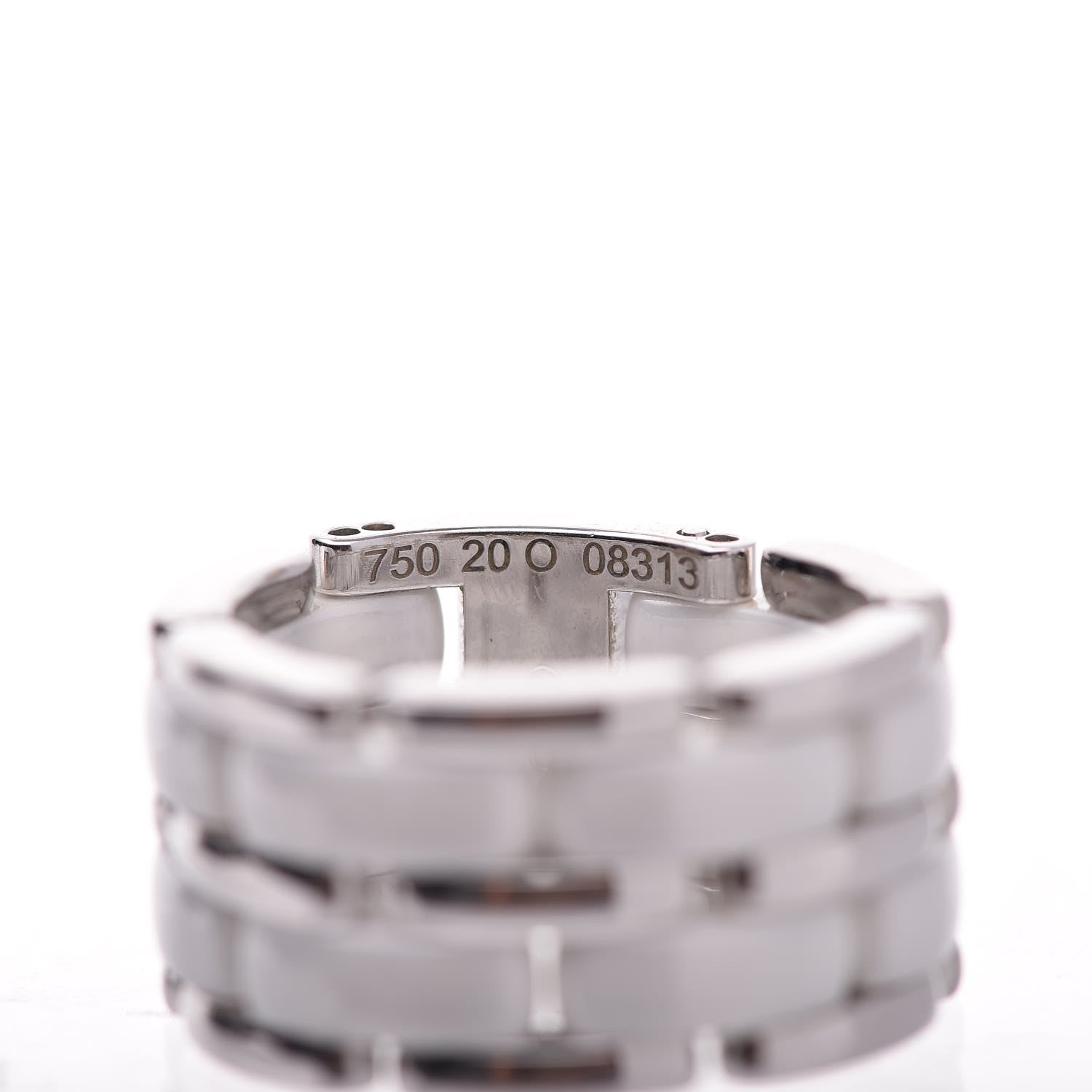 Chanel 18K White Gold Ceramic Large Ultra Ring 53 6.25 White 4 of 4