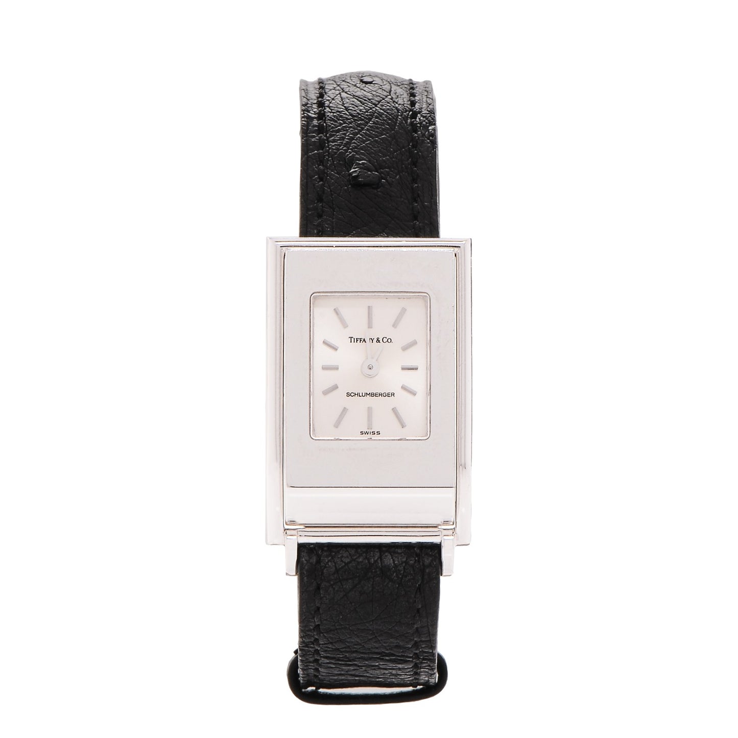 18K White Gold Ostrich 26mm Schlumberger Quartz Watch