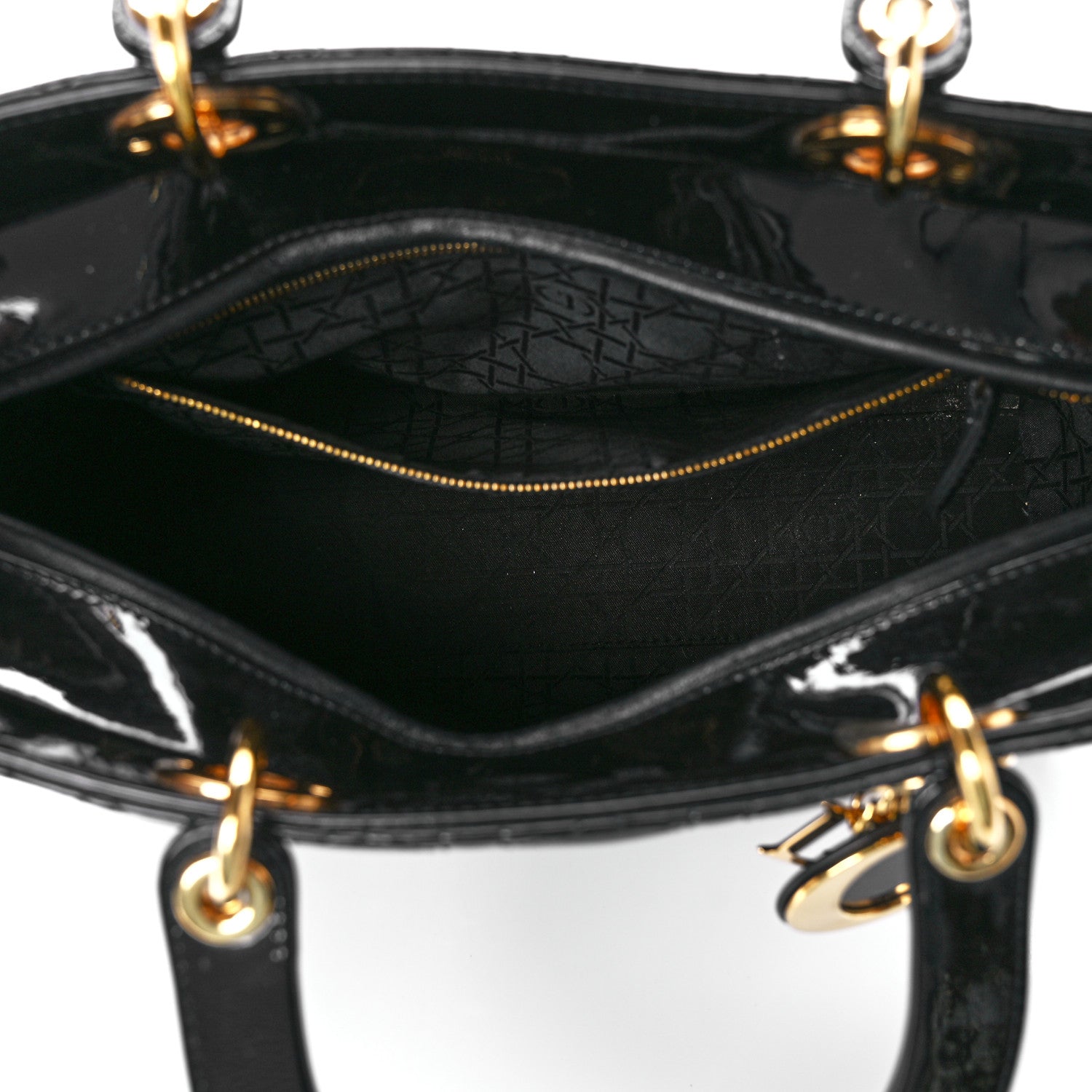 Christian Dior Patent Cannage Large Lady Dior Black 5 of 11