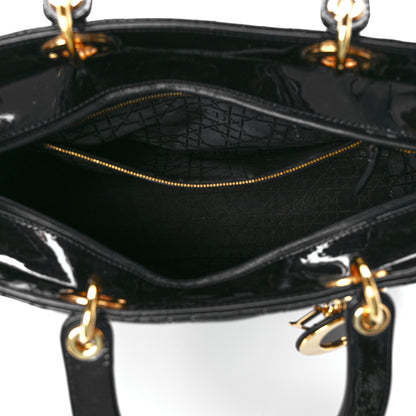 Christian Dior Patent Cannage Large Lady Dior Black 5 of 11