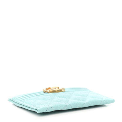 Chanel Caviar Quilted Boy Card Holder Light Blue 4 of 9