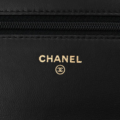 Chanel Lambskin Quilted Boy Wallet On Chain WOC Black 6 of 14