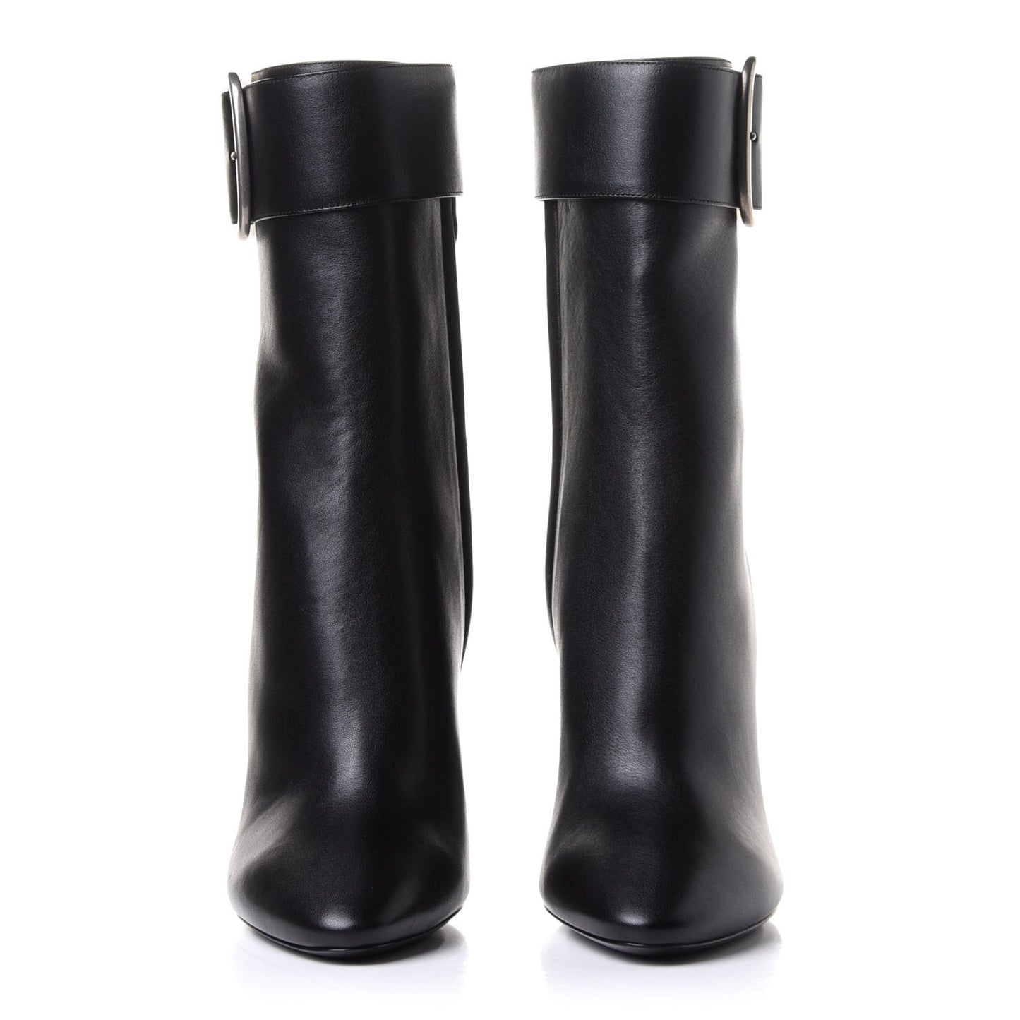 Calfskin Joplin Buckle Booties 39.5 Black
